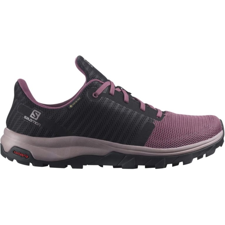 Black / Purple Salomon Outbound Prism GTX Women\'s Hiking Shoes | IE JX9106